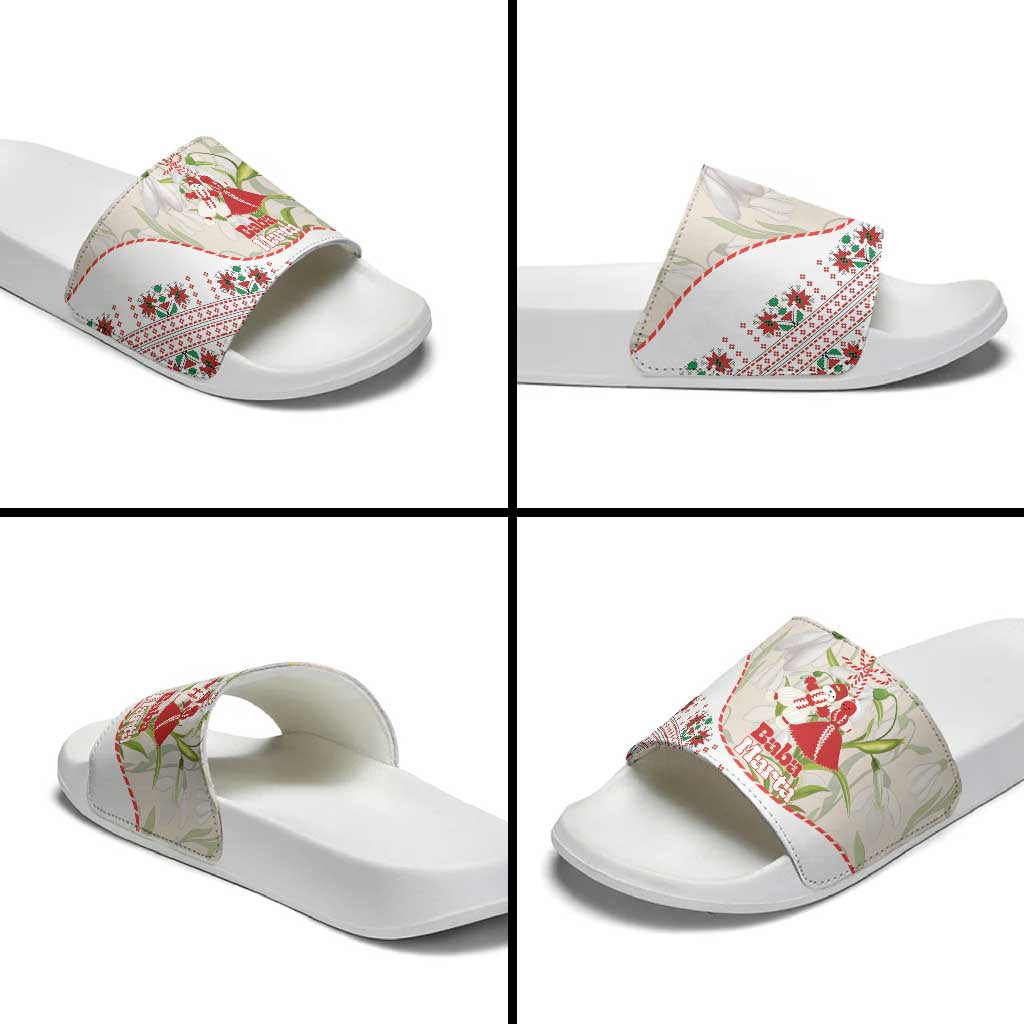 Baba Marta Bulgaria Slide Sandals Martenitsa Snowdrop Shevitsa Folk Pattern
