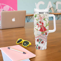 Baba Marta Bulgaria Tumbler With Handle Martenitsa Snowdrop Shevitsa Folk Pattern