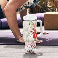 Baba Marta Bulgaria Tumbler With Handle Martenitsa Snowdrop Shevitsa Folk Pattern