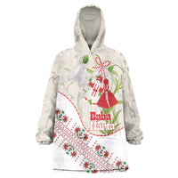 Baba Marta Bulgaria Wearable Blanket Hoodie Martenitsa Snowdrop Shevitsa Folk Pattern