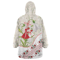 Baba Marta Bulgaria Wearable Blanket Hoodie Martenitsa Snowdrop Shevitsa Folk Pattern