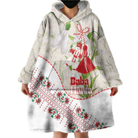 Baba Marta Bulgaria Wearable Blanket Hoodie Martenitsa Snowdrop Shevitsa Folk Pattern