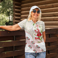 Baba Marta Bulgaria Women Polo Shirt Martenitsa Snowdrop Shevitsa Folk Pattern