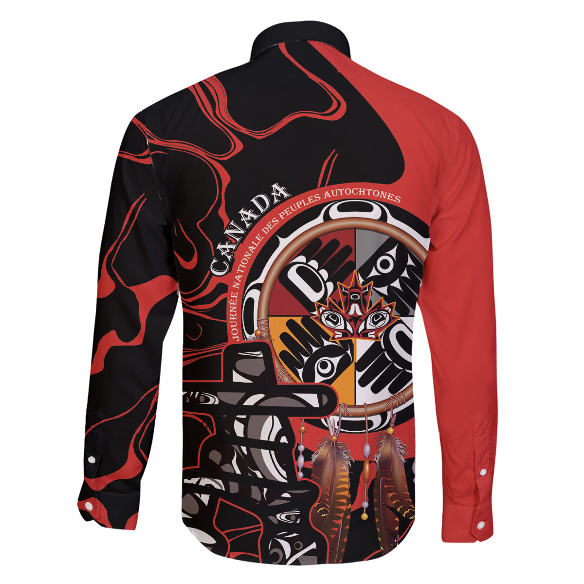 Canada National Aboriginal Day Family Matching Long Sleeve Bodycon Dress and Hawaiian Shirt Indigenous Peoples Inuksuit With Dreamcatcher - Wonder Print Shop