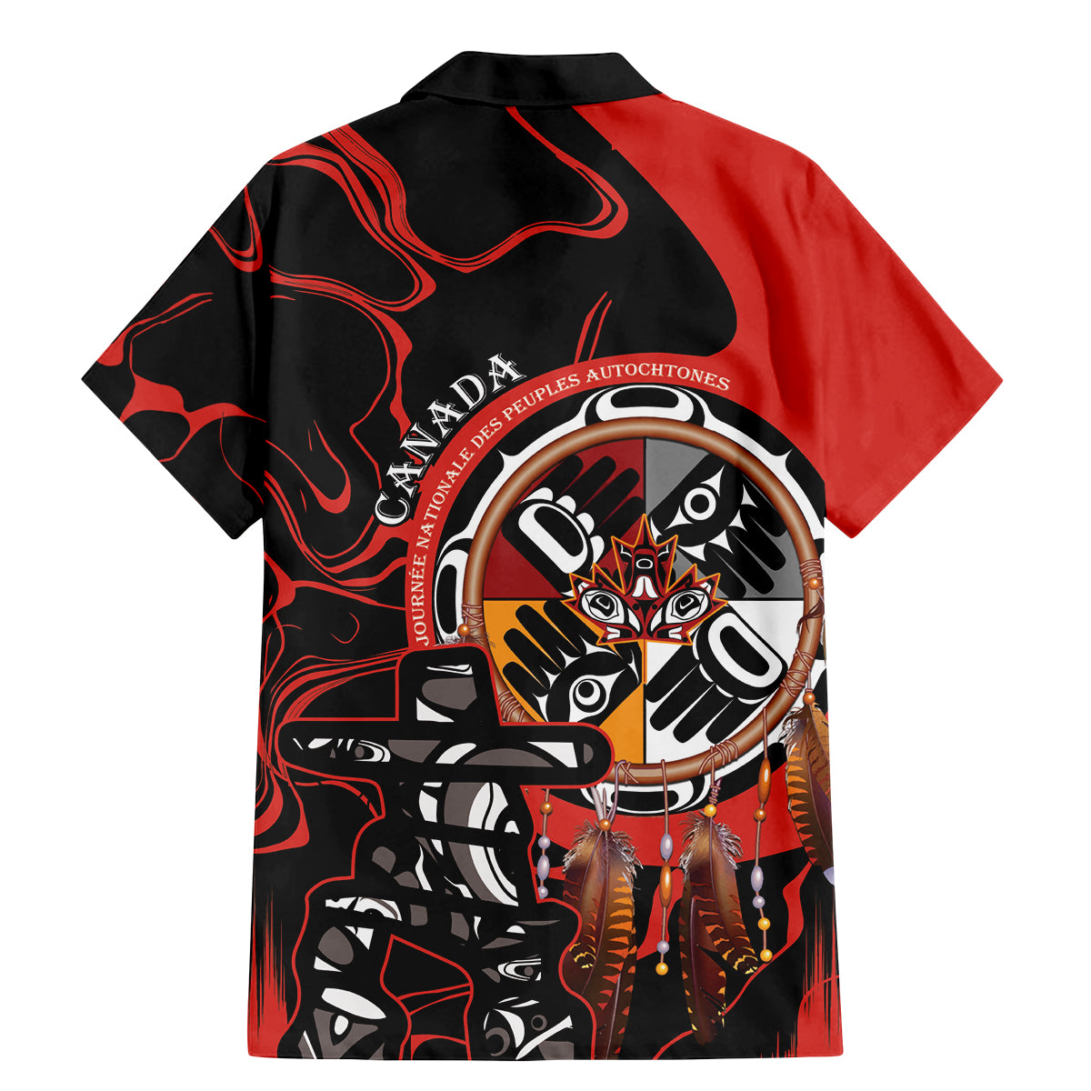 Canada National Aboriginal Day Family Matching Mermaid Dress and Hawaiian Shirt Indigenous Peoples Inuksuit With Dreamcatcher - Wonder Print Shop