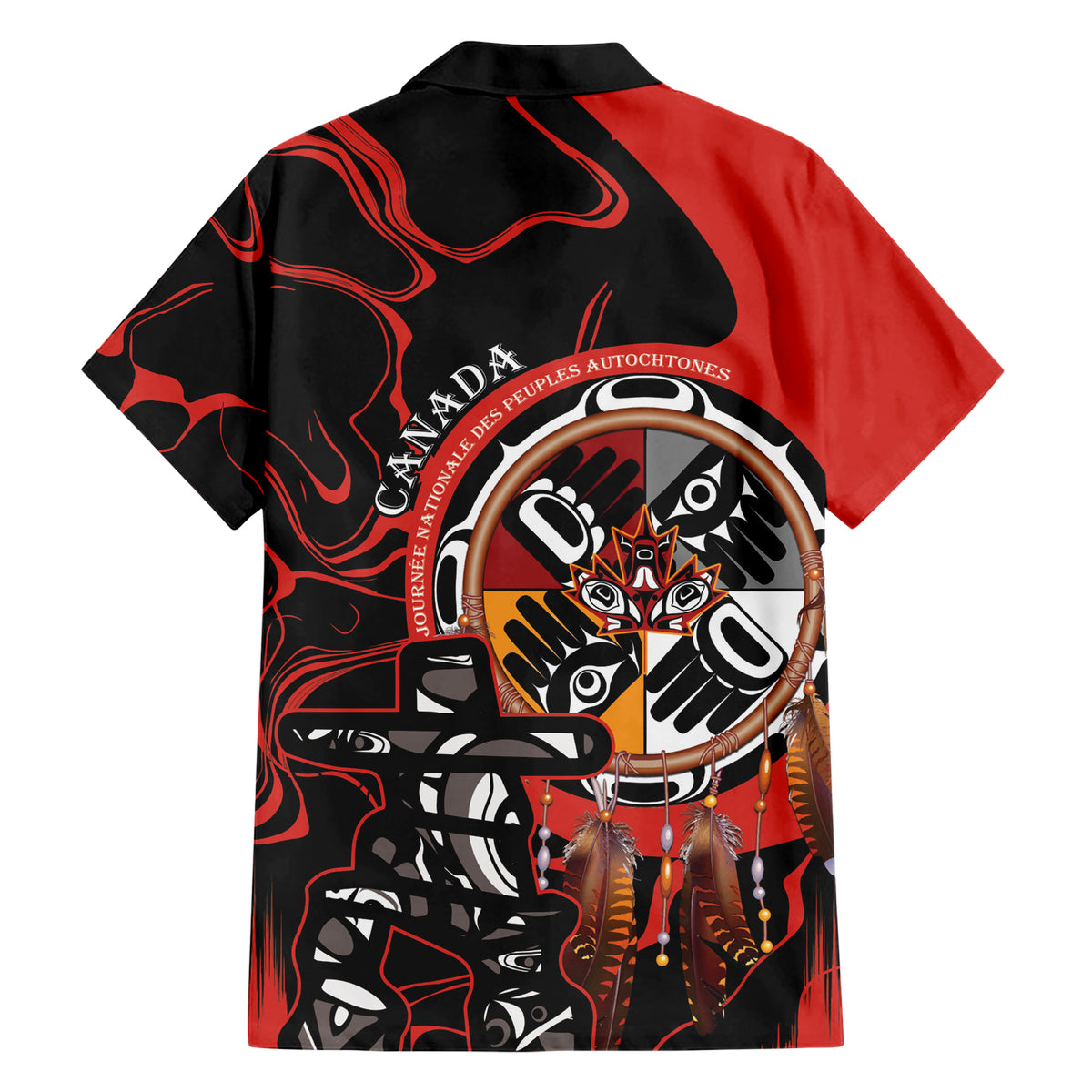 Canada National Aboriginal Day Hawaiian Shirt Indigenous Peoples Inuksuit With Dreamcatcher - Wonder Print Shop