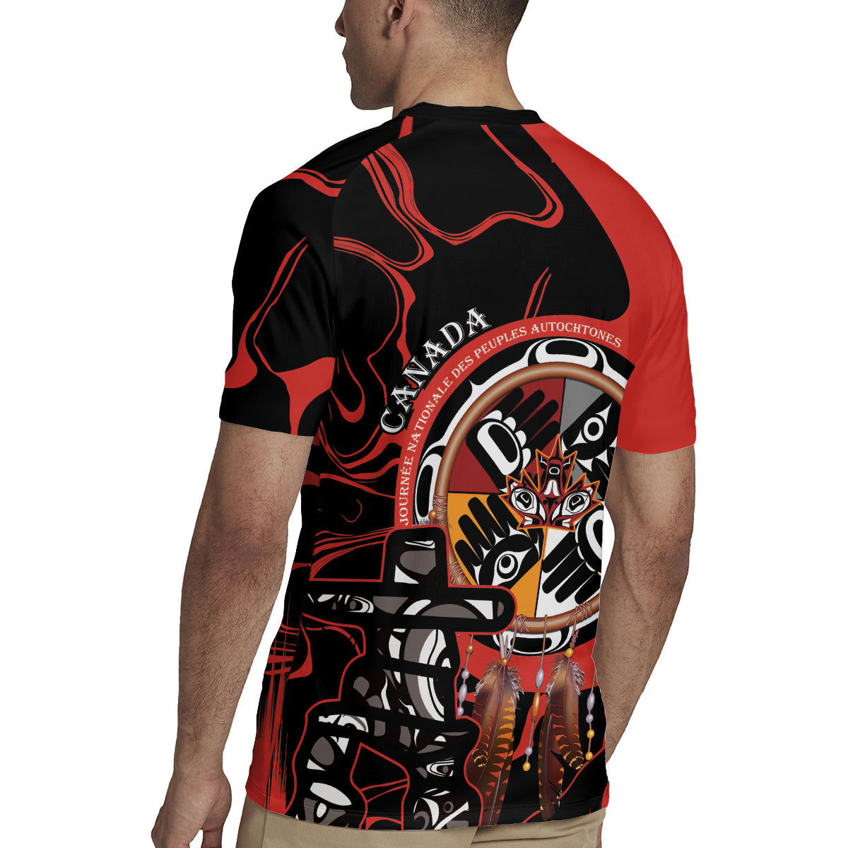 Canada National Aboriginal Day Rugby Jersey Indigenous Peoples Inuksuit With Dreamcatcher - Wonder Print Shop