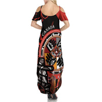 Canada National Aboriginal Day Summer Maxi Dress Indigenous Peoples Inuksuit With Dreamcatcher - Wonder Print Shop