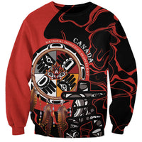 Canada National Aboriginal Day Sweatshirt Indigenous Peoples Inuksuit With Dreamcatcher - Wonder Print Shop