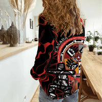 Canada National Aboriginal Day Women Casual Shirt Indigenous Peoples Inuksuit With Dreamcatcher - Wonder Print Shop