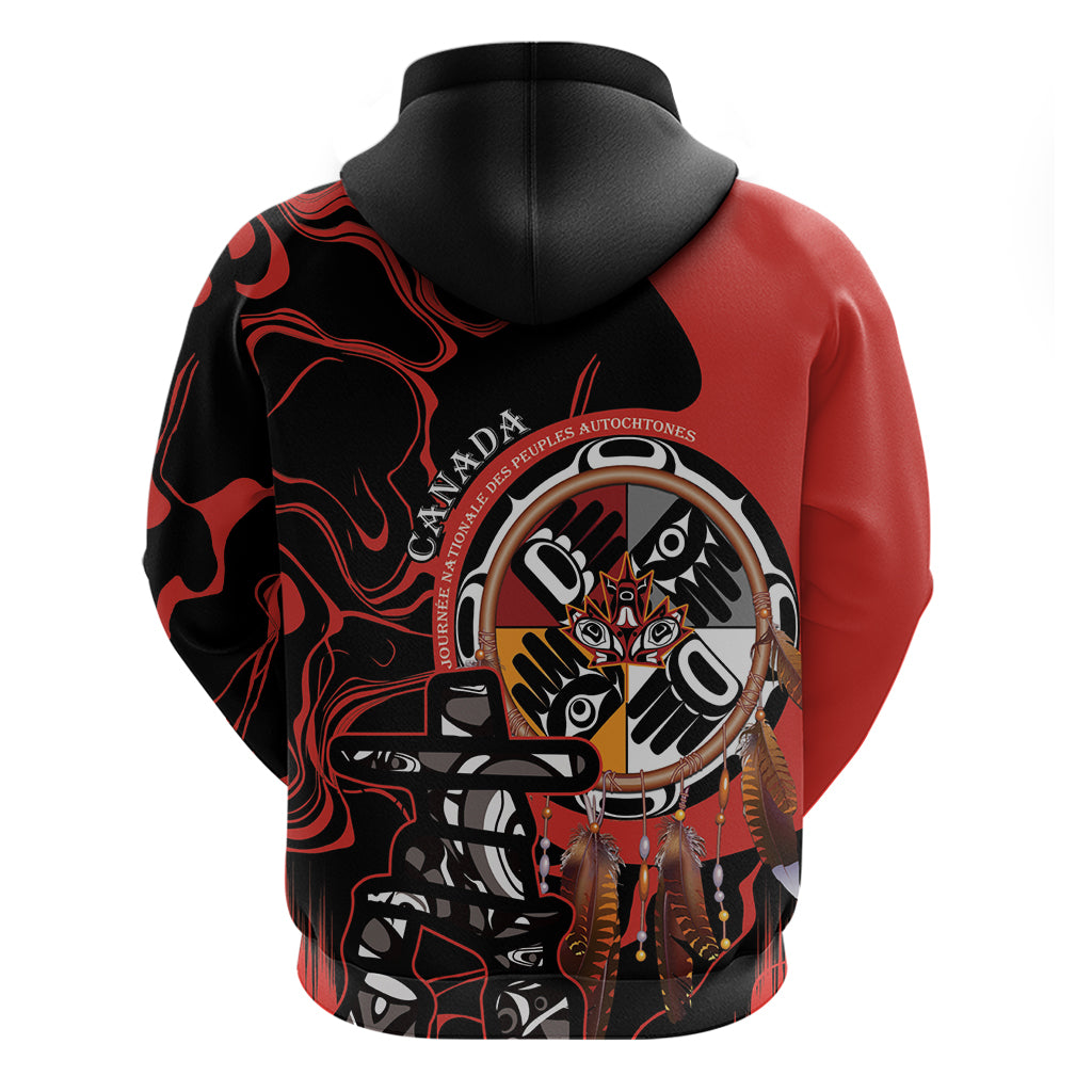 Canada National Aboriginal Day Zip Hoodie Indigenous Peoples Inuksuit With Dreamcatcher - Wonder Print Shop