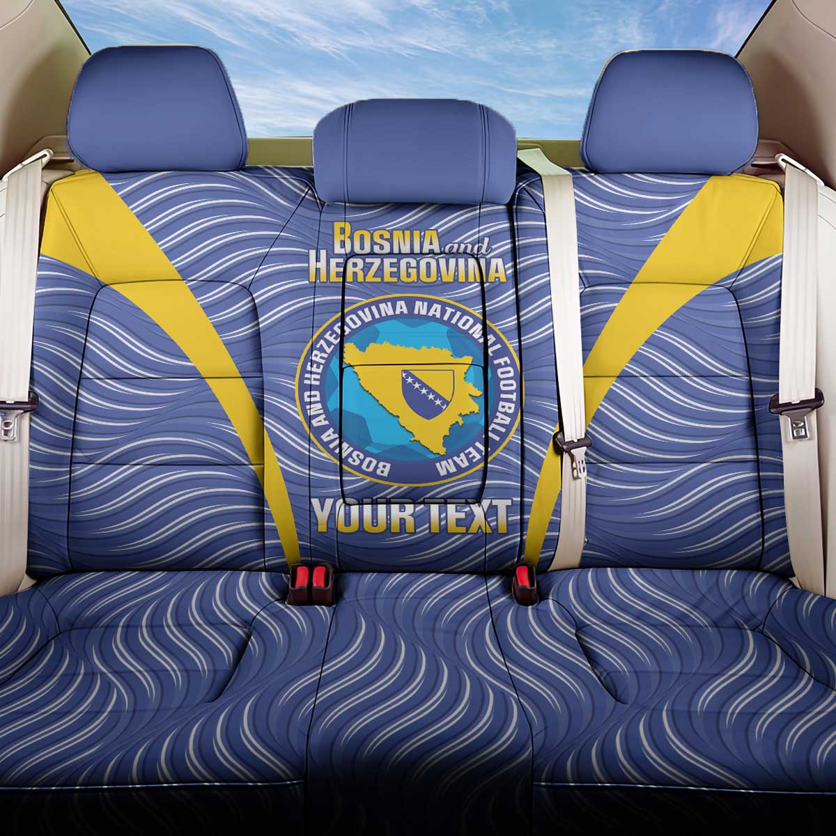 Custom Bosnia and Herzegovina Football Back Car Seat Cover Come On Zmajevi