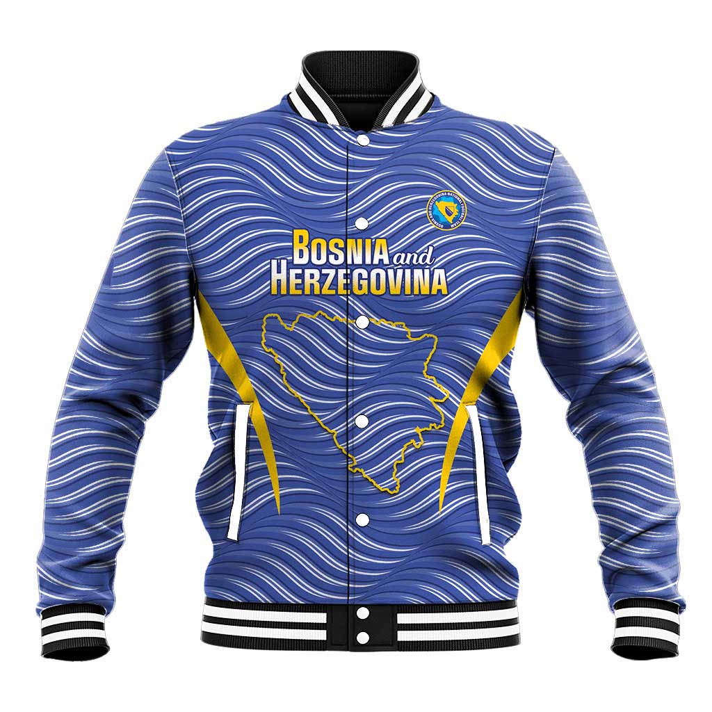 Custom Bosnia and Herzegovina Football Baseball Jacket Come On Zmajevi