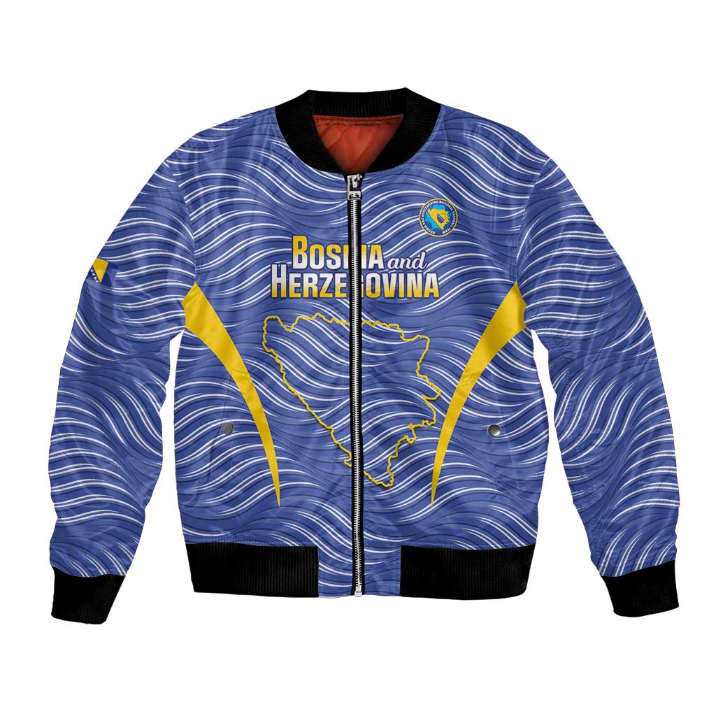 Custom Bosnia and Herzegovina Football Bomber Jacket Come On Zmajevi