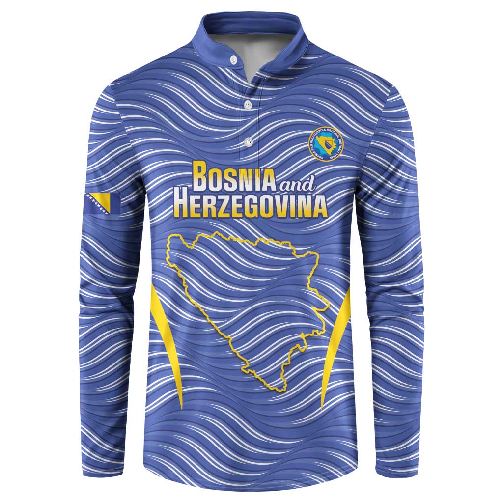 Custom Bosnia and Herzegovina Football Button Sweatshirt Come On Zmajevi