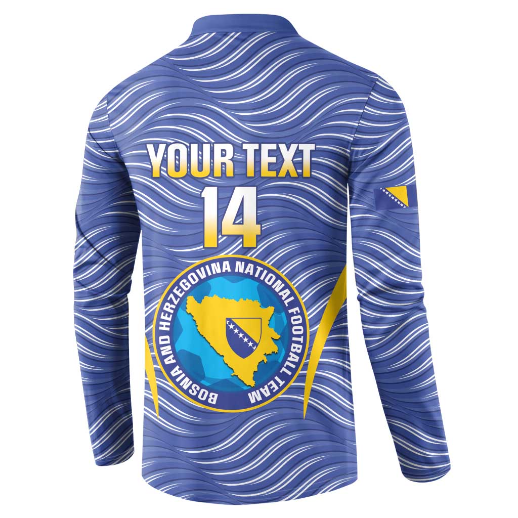 Custom Bosnia and Herzegovina Football Button Sweatshirt Come On Zmajevi