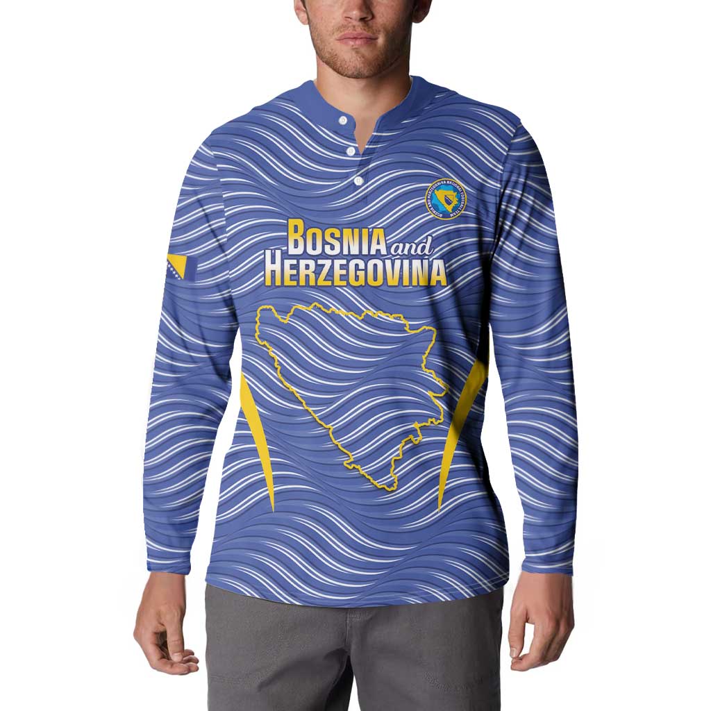 Custom Bosnia and Herzegovina Football Button Sweatshirt Come On Zmajevi