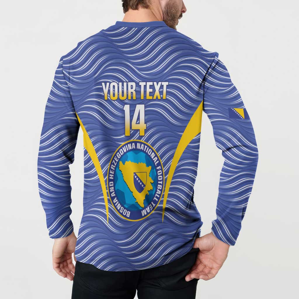 Custom Bosnia and Herzegovina Football Button Sweatshirt Come On Zmajevi