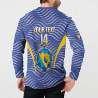 Custom Bosnia and Herzegovina Football Button Sweatshirt Come On Zmajevi
