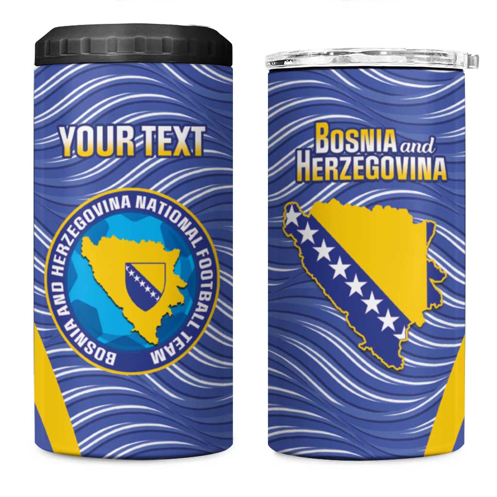 Custom Bosnia and Herzegovina Football 4 in 1 Can Cooler Tumbler Come On Zmajevi