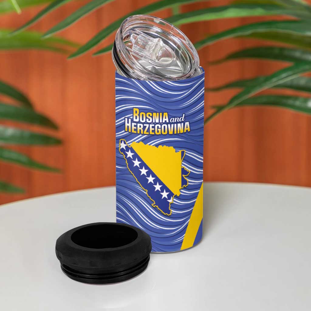 Custom Bosnia and Herzegovina Football 4 in 1 Can Cooler Tumbler Come On Zmajevi
