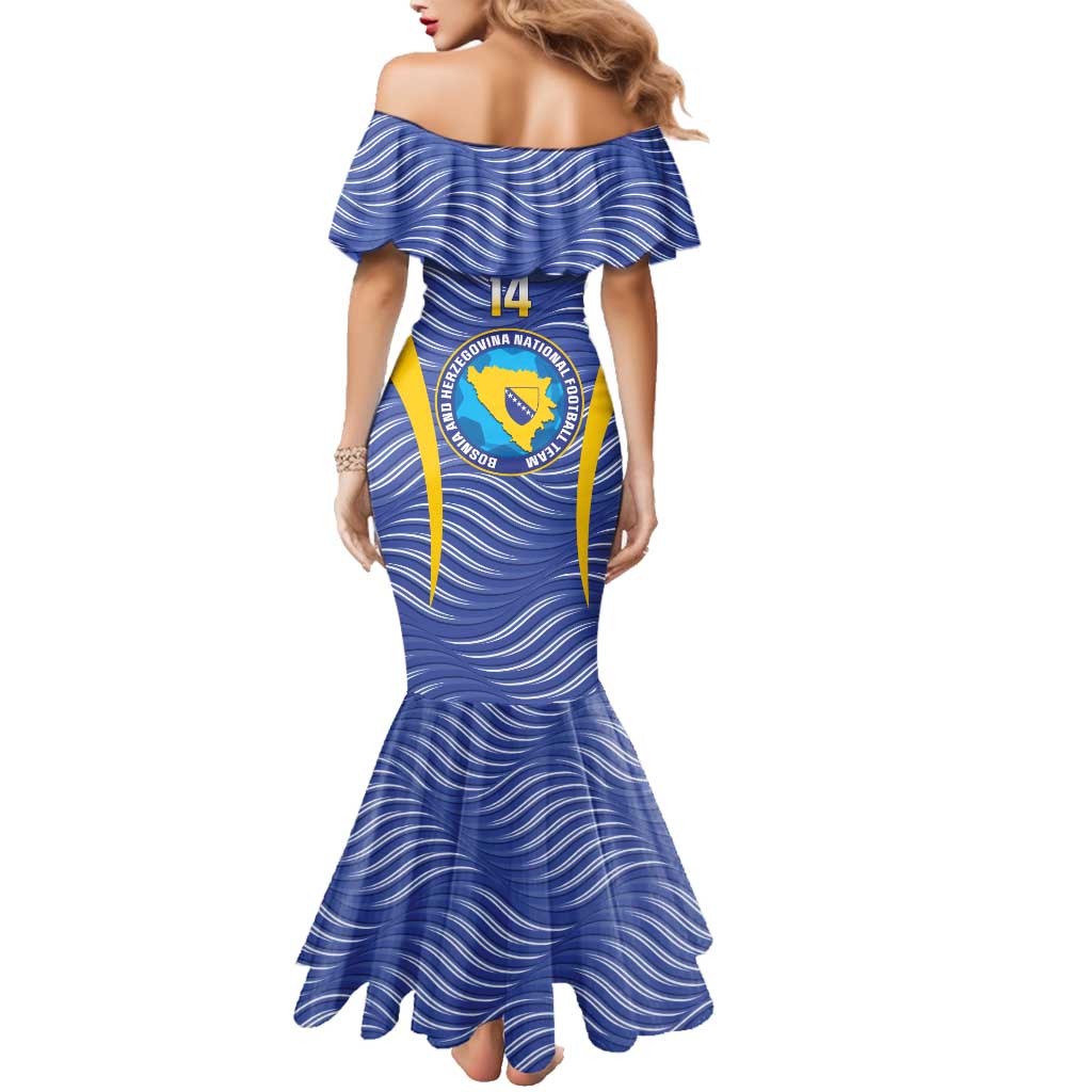 Custom Bosnia and Herzegovina Football Family Matching Mermaid Dress and Hawaiian Shirt Come On Zmajevi