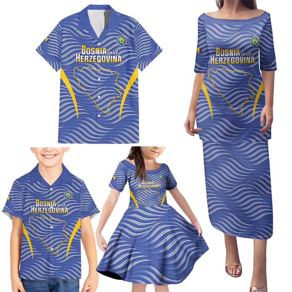 Custom Bosnia and Herzegovina Football Family Matching Puletasi and Hawaiian Shirt Come On Zmajevi