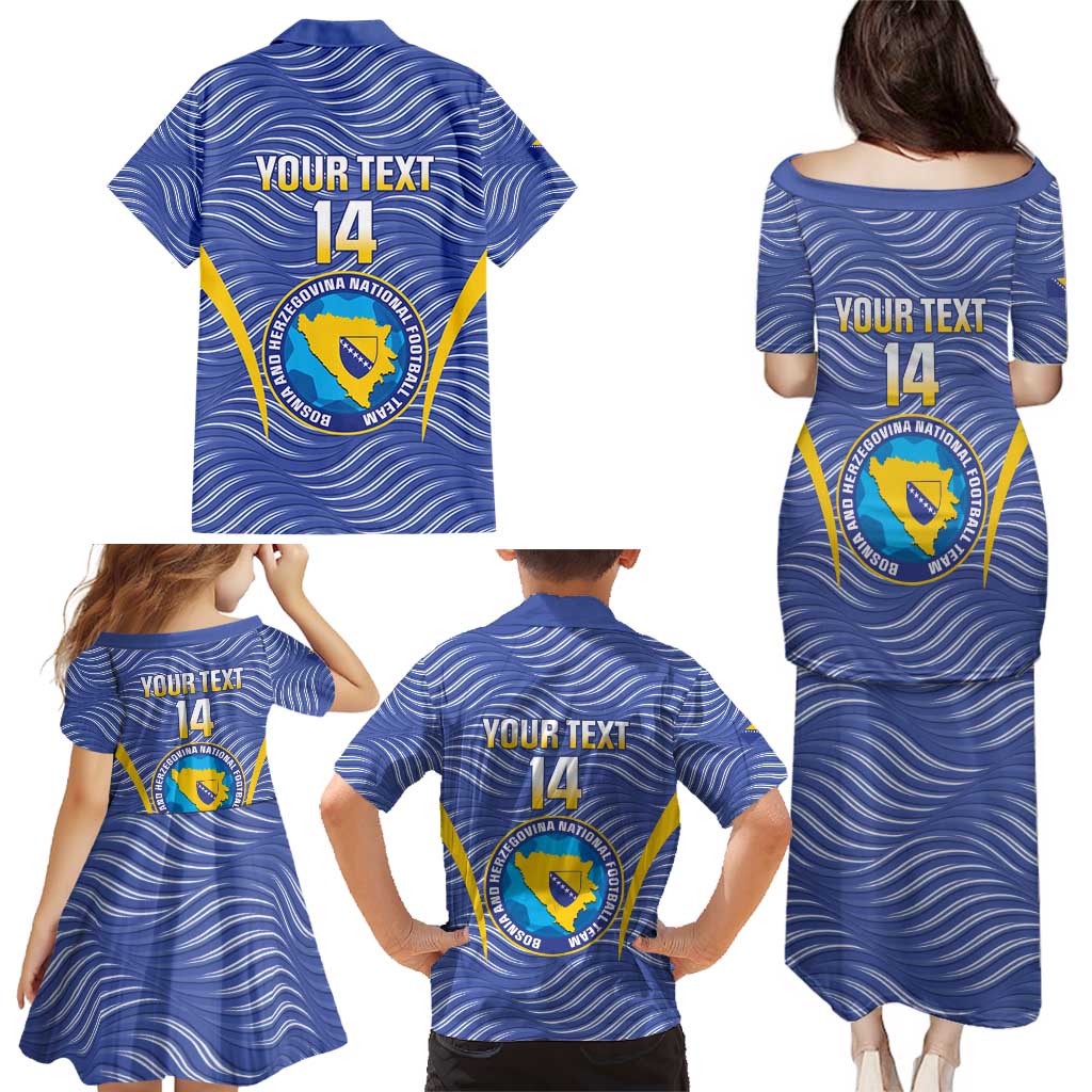 Custom Bosnia and Herzegovina Football Family Matching Puletasi and Hawaiian Shirt Come On Zmajevi