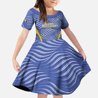Custom Bosnia and Herzegovina Football Family Matching Short Sleeve Bodycon Dress and Hawaiian Shirt Come On Zmajevi