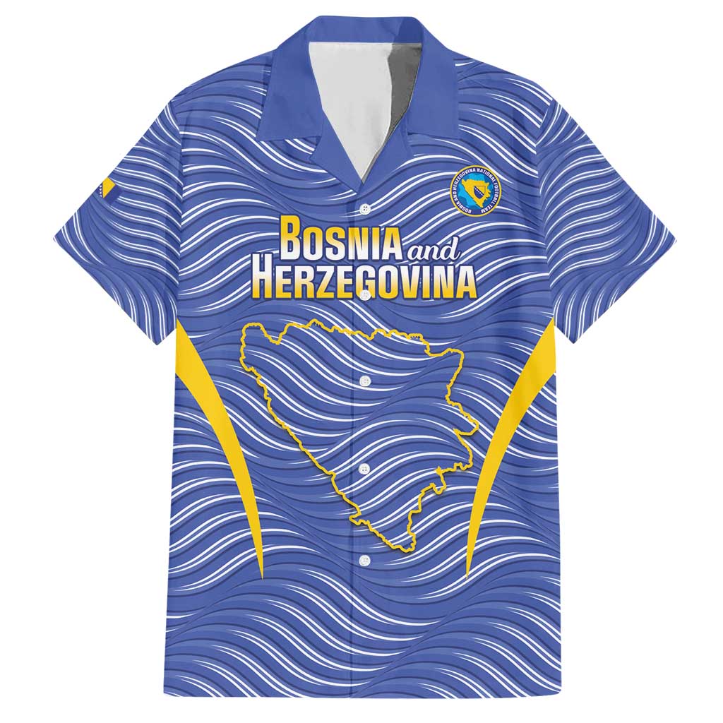 Custom Bosnia and Herzegovina Football Family Matching Short Sleeve Bodycon Dress and Hawaiian Shirt Come On Zmajevi