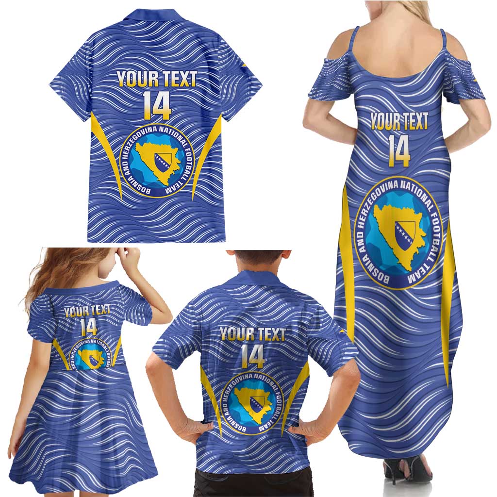 Custom Bosnia and Herzegovina Football Family Matching Summer Maxi Dress and Hawaiian Shirt Come On Zmajevi