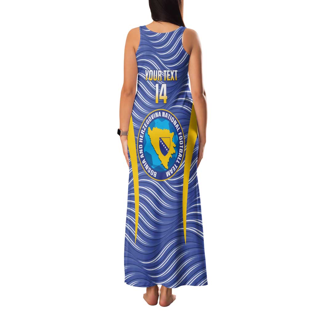 Custom Bosnia and Herzegovina Football Family Matching Tank Maxi Dress and Hawaiian Shirt Come On Zmajevi