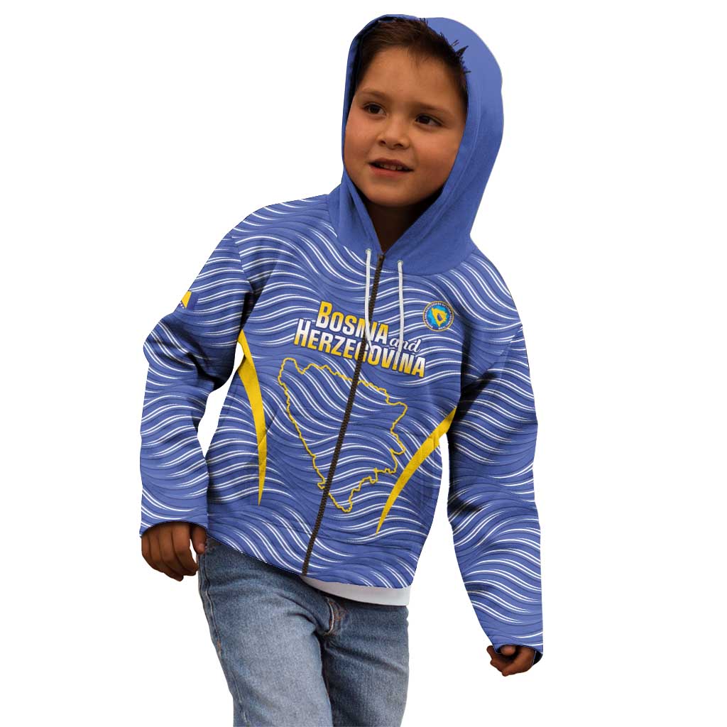 Custom Bosnia and Herzegovina Football Kid Hoodie Come On Zmajevi