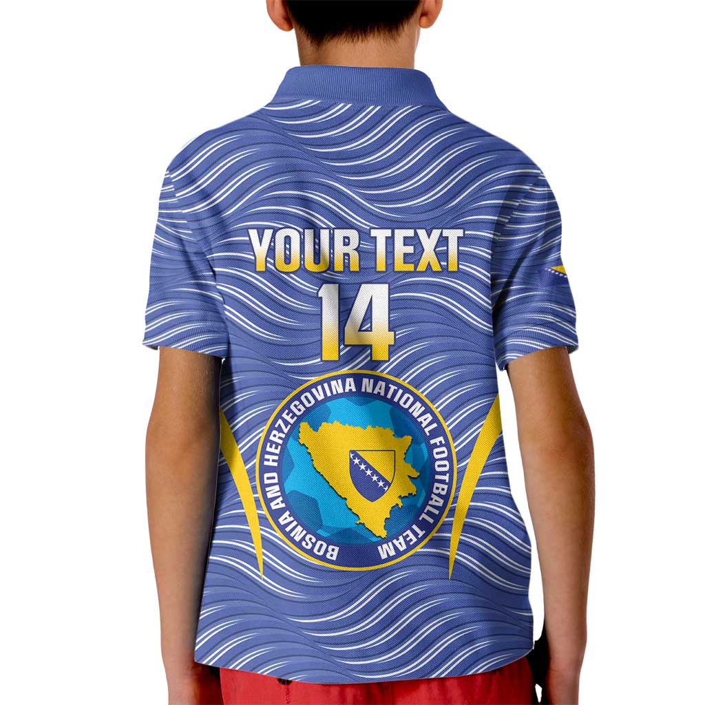 Custom Bosnia and Herzegovina Football Kid Polo Shirt Come On Zmajevi