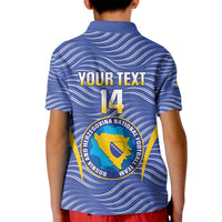 Custom Bosnia and Herzegovina Football Kid Polo Shirt Come On Zmajevi