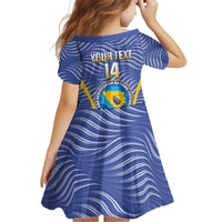 Custom Bosnia and Herzegovina Football Kid Short Sleeve Dress Come On Zmajevi
