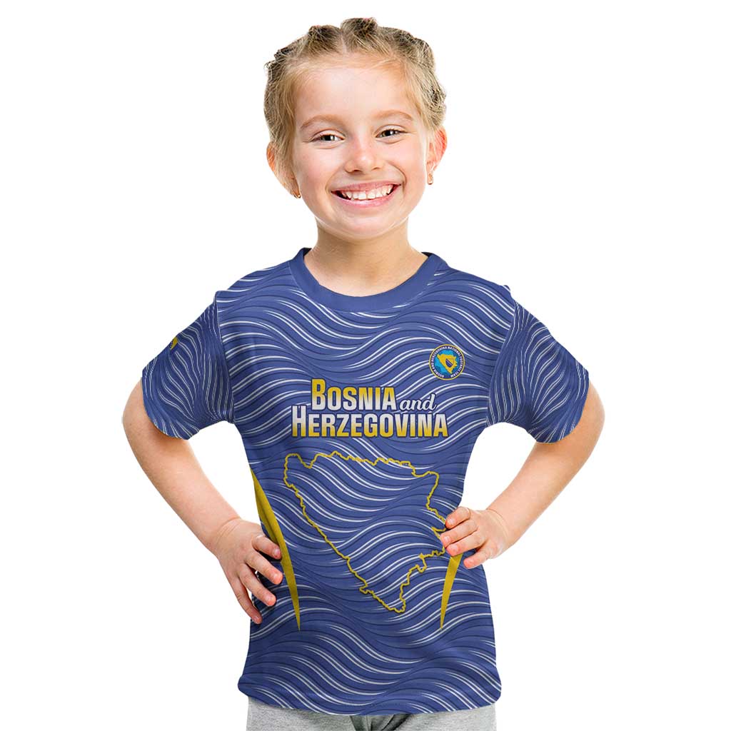 Custom Bosnia and Herzegovina Football Kid T Shirt Come On Zmajevi