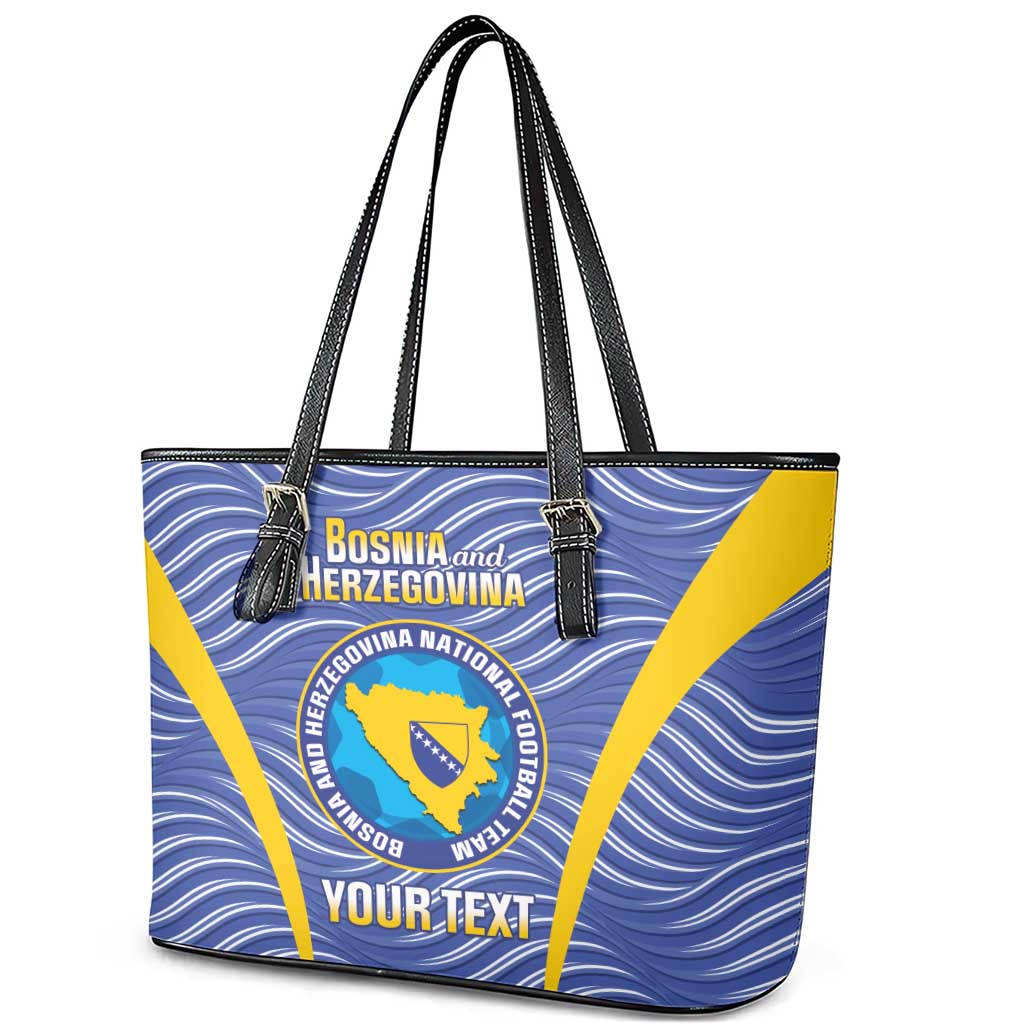 Custom Bosnia and Herzegovina Football Leather Tote Bag Come On Zmajevi