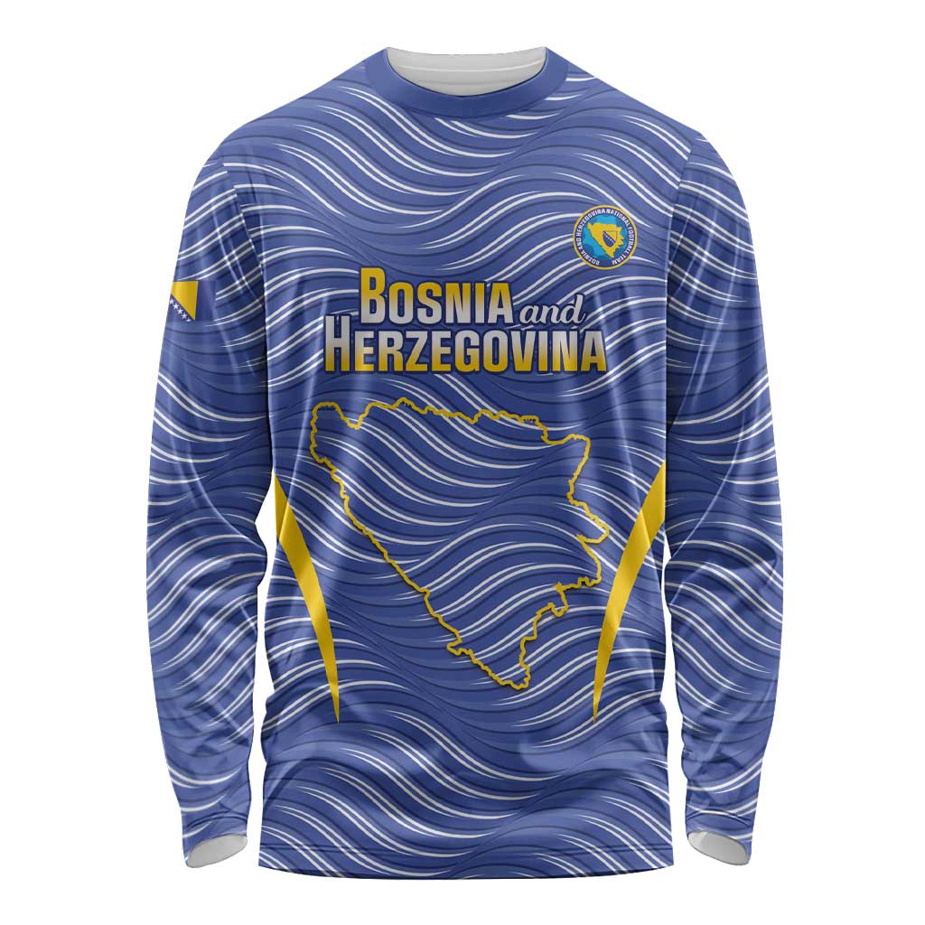 Custom Bosnia and Herzegovina Football Long Sleeve Shirt Come On Zmajevi