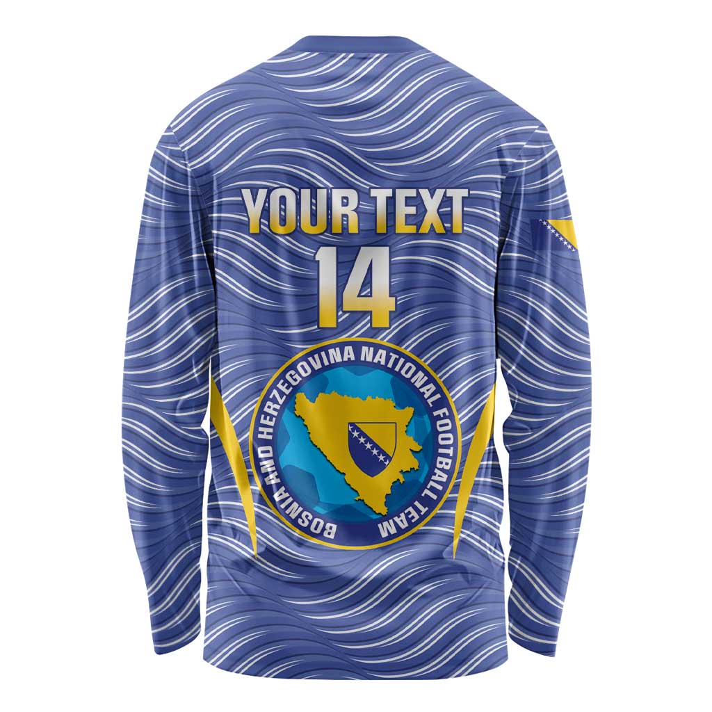 Custom Bosnia and Herzegovina Football Long Sleeve Shirt Come On Zmajevi