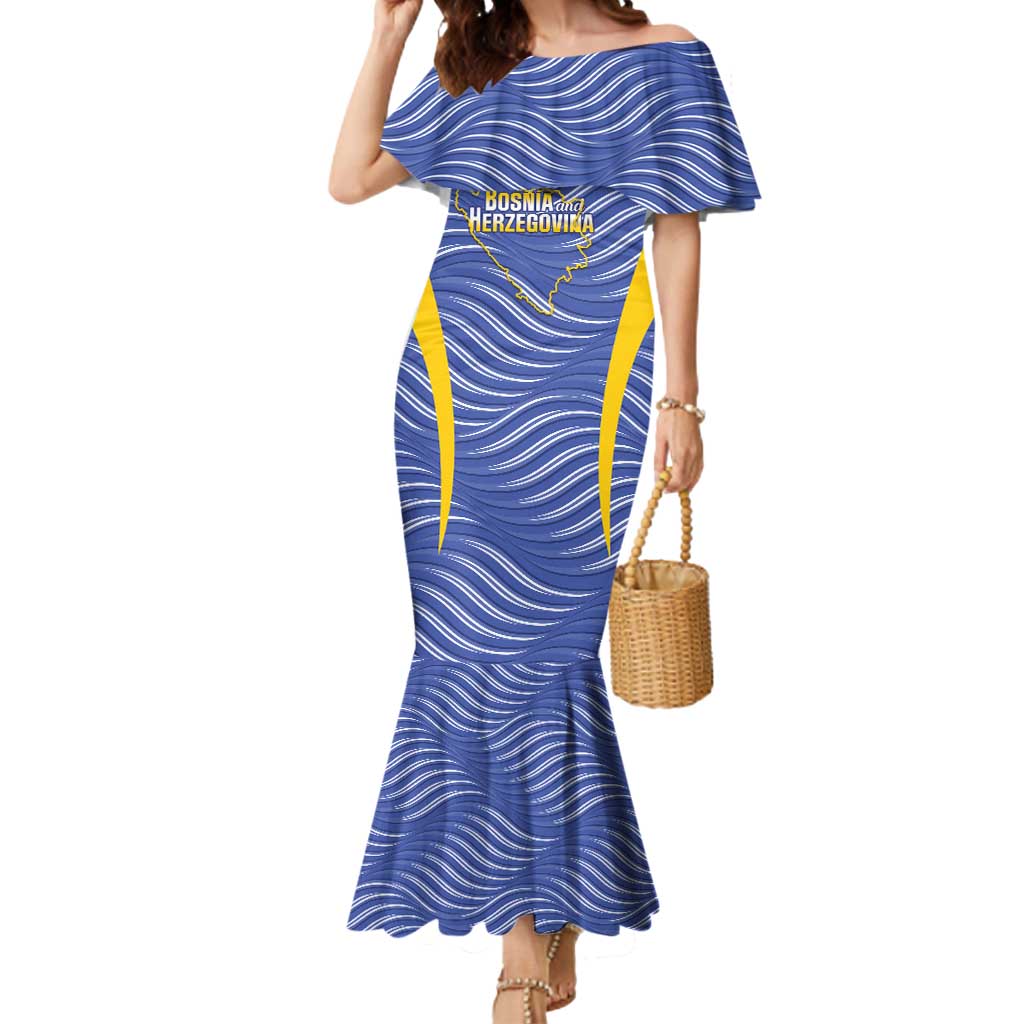 Custom Bosnia and Herzegovina Football Mermaid Dress Come On Zmajevi