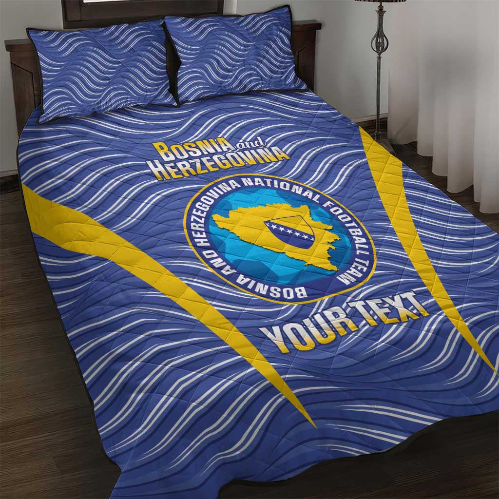 Custom Bosnia and Herzegovina Football Quilt Bed Set Come On Zmajevi