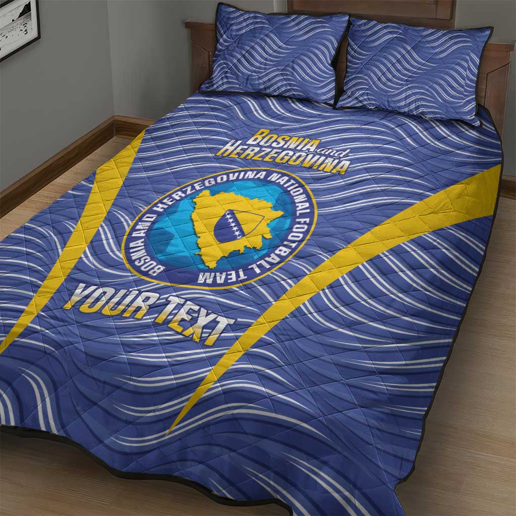 Custom Bosnia and Herzegovina Football Quilt Bed Set Come On Zmajevi
