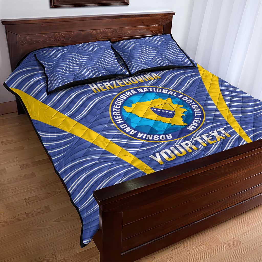 Custom Bosnia and Herzegovina Football Quilt Bed Set Come On Zmajevi