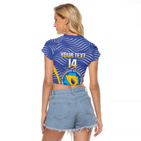 Custom Bosnia and Herzegovina Football Raglan Cropped T Shirt Come On Zmajevi