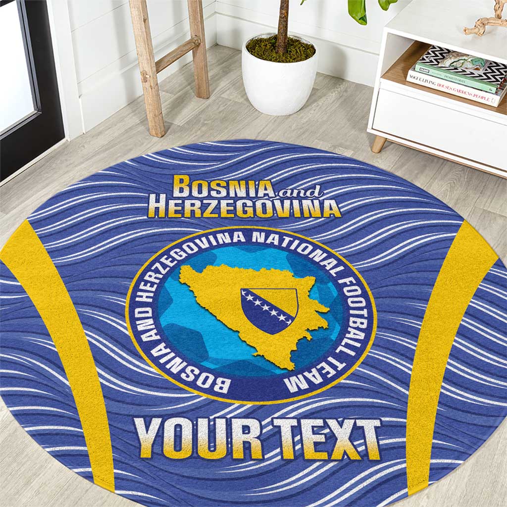 Custom Bosnia and Herzegovina Football Round Carpet Come On Zmajevi