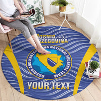 Custom Bosnia and Herzegovina Football Round Carpet Come On Zmajevi