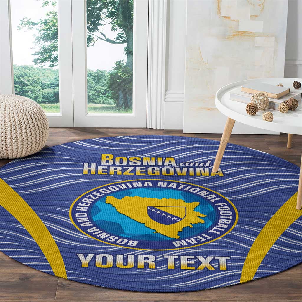Custom Bosnia and Herzegovina Football Round Carpet Come On Zmajevi