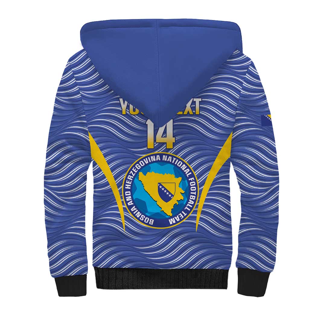 Custom Bosnia and Herzegovina Football Sherpa Hoodie Come On Zmajevi