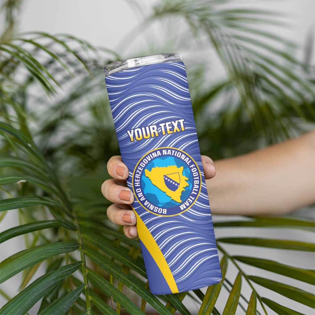 Custom Bosnia and Herzegovina Football Skinny Tumbler Come On Zmajevi